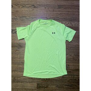 Under Armour Men's The Tech Tee 2.0 Lime Green & Black Logo Size M